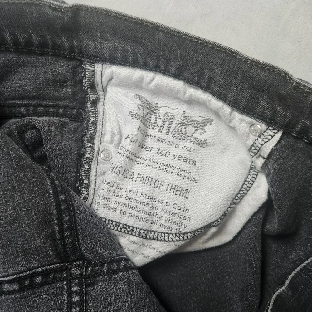 Levis Jeans Mens 44x30 Black‎ 569 Loose Straight Fit Denim (Measure 25